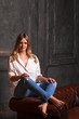 © Andrey_Arkusha - Fashion shoot of young sexy woman in blue jeans