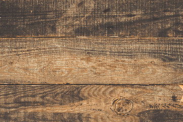 Dark brown wooden background. Horizontal boards. Texture