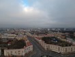 Minsk, Belarus: drone photo above Victory Square in autumn 
