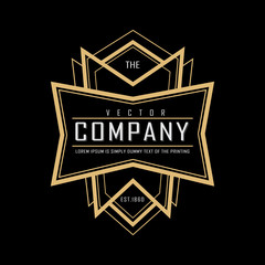 Wall Mural - art deco vintage logo badge design vector illustration