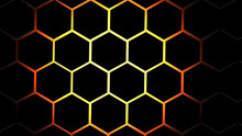 Beehive Black Honeycomb Red Hexagon Pattern