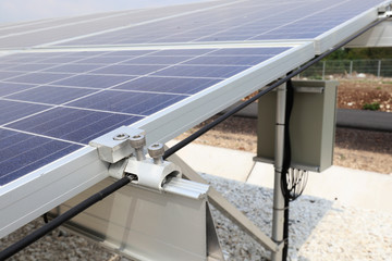 Canvas Print - On Ground Solar with Grounding and End Clamps Installation