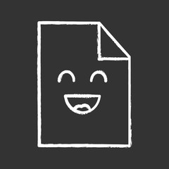 Sticker - Smiling file character chalk icon