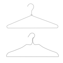 Wall Mural - Metal wire hanger, clothes hangers on a white background