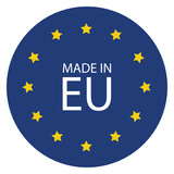 Fototapeta  - Made in EU icon. European Union flag made in sign, symbol