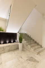 Modern marble staircase of luxury condominium