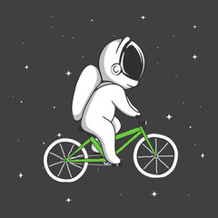 Wall Mural - astronaut rides on bicycle