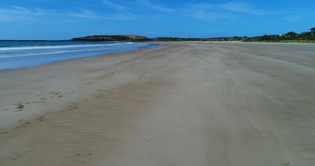 Wall Mural - New Zealand aerial drone footage of coast and beach nature landscape at Te Waewae Bay by Orepuki, Monkey Island Beach in the Southland region of the south island of New Zealand.