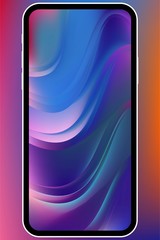 Poster - Vector illustrations set design concept of mobile screen wallpaper holographic fluid bright gradient background. Liquid color covers set. Fluid shapes composition. Futuristic design. Phone mock up.