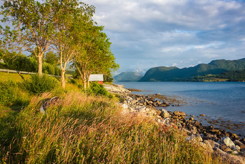 Wall Mural - Beautiful nature of Norway, mountains