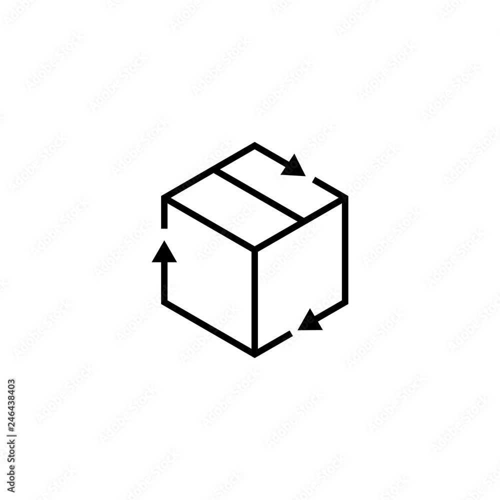 box packaging cardboard recycle logo vector icon illustration - obrazy, fototapety, plakaty 