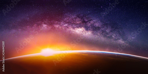 Fotomural Landscape with Milky way galaxy