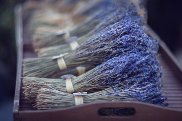 Bundles of lavender on the table