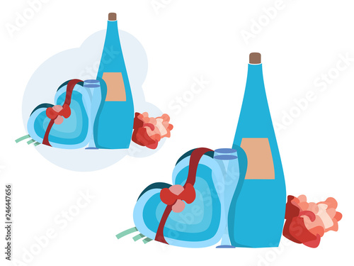 Banner For The Holidays On March 8 And Valentine S Day With Wine