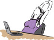 © moniqcca - woman stretching at work illustration