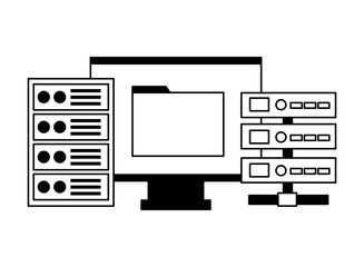 Canvas Print - computer folder database server