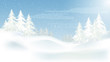 Beautiful panorama winter landscape with snow on the trees in the mountains, vector