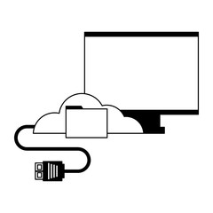computer monitor cloud computing folder cable