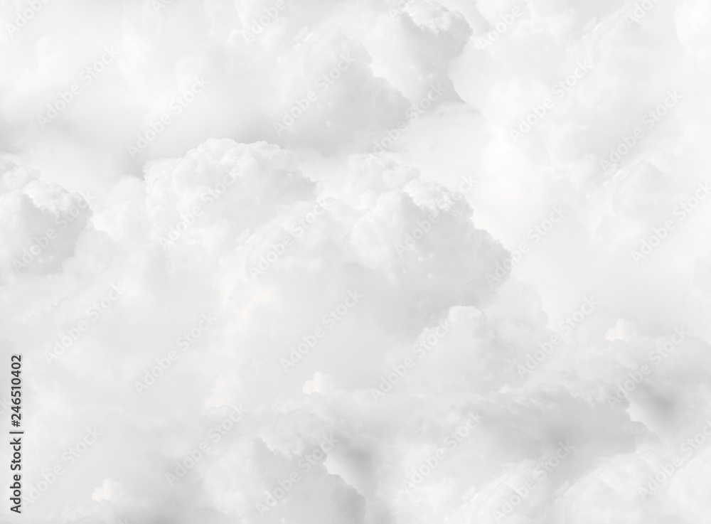 white fluffy cumulus clouds full flame  - obrazy, fototapety, plakaty 