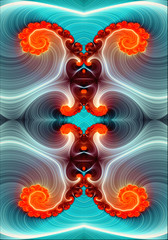 Canvas Print - abstract fractal 3d computer generated pure bright multicolored energy field artwork background