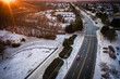 © Jin - Aerial of Snowy Plainsboro Sunset