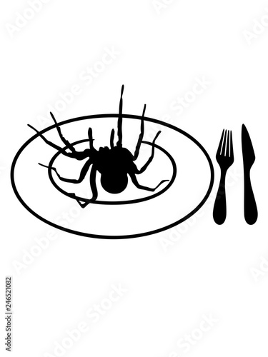 Essen Teller Hunger Besteck Restaurant Kochen Chef Koch Spinne Vogelspinne Design Clipart Logo Ekelig Krabbeln Monster Horror Halloween Angst Buy This Stock Illustration And Explore Similar Illustrations At Adobe Stock