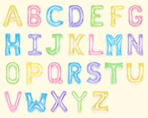 Wall Mural - Set of colorful capital alphabet balloons