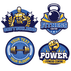 Wall Mural - fitness and gym center badge design collection