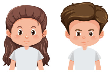 Poster - Set of brunette male and female character