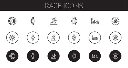 Wall Mural - race icons set