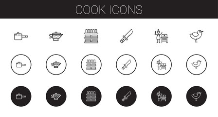 Canvas Print - cook icons set