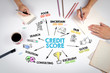 © STOATPHOTO - Credit Score concept. Chart with keywords and icons. The meeting at the white office table