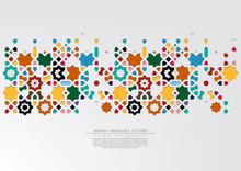 Modern Arabesque Pattern Collection Colorful Background Template Vector