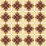Fototapeta Kuchnia - Italian tile pattern vector seamless with old ornaments. Portuguese azulejos, mexican talavera, italy sicily majolica, spanish ceramic. Mosaic background for kitchen wallpaper or bathroom floor.