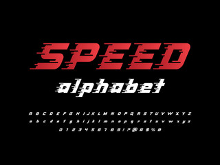 Wall Mural - speed style alphabet design