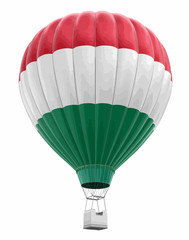 Wall Mural - Hot Air Balloon with Hungarian Flag. Image with clipping path