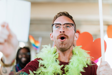 Cheerful gay pride and lgbt festival