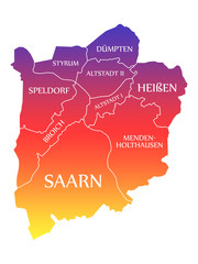 Naklejka na meble Mulheim City Map Germany DE labelled rainbow colored illustration