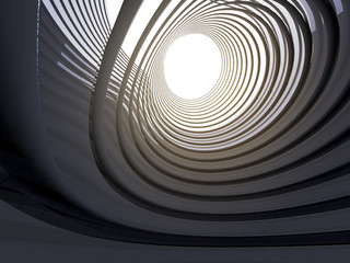 Aufkleber - Abstract of dark circle space ,Perspective of future architecture building.Futuristic idea design, 3D rendering.