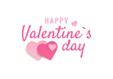Fototapeta Tulipany - Vector illustration on the theme Valentine Day. Typographic lettering Happy Valentine's Day on a white background.