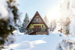 rural mountain house. log cabin. mountain cottage 