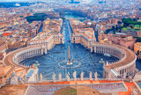 Fototapeta Miasto - Saint Peter's Square in Vatican, aerial view 