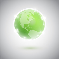 Green globe, vector illustration