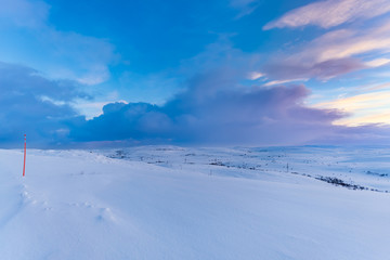 Wall Mural - colors of the north. a beautiful frozen landscape in russia's kola peninsula, above the arctic circl