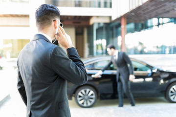 Bodyguards Making Sure Way Is Secure For CEO