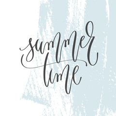 Wall Mural - summer time - hand lettering inscription text on light blue