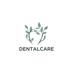 Dental Clinic Logo Tooth abstract design vector template Linear style. Dentist stomatology medical doctor Logotype concept icon.