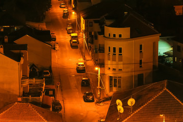 City in the night, Kragujevac in Serbia