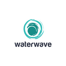 Sea Or River Ninth Wave Water Sea Ocean Flow Blue. Storm And Tempest. Harmonious Vector Logo.