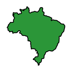 Poster - brazilian map isolated icon